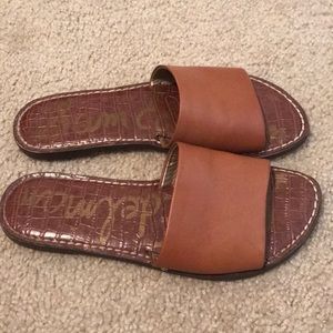 Brown sandals. Slip on. Lightly used.